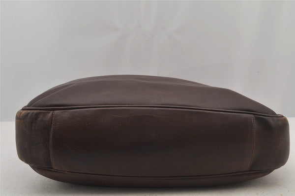 Authentic GUCCI Vintage Bamboo Shoulder Tote Bag Leather Brown 6419J