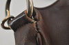 Authentic GUCCI Vintage Bamboo Shoulder Tote Bag Leather Brown 6419J