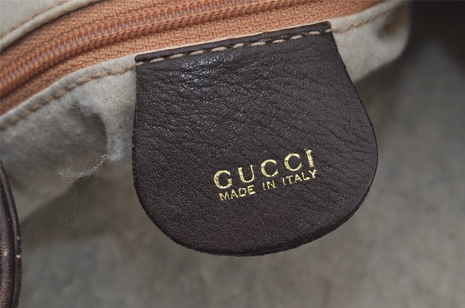 Authentic GUCCI Vintage Bamboo Shoulder Tote Bag Leather Brown 6419J