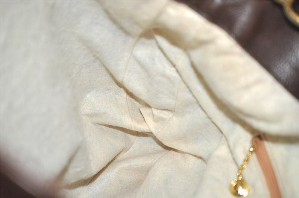 Authentic GUCCI Vintage Bamboo Shoulder Tote Bag Leather Brown 6419J