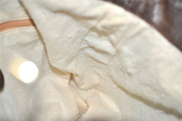 Authentic GUCCI Vintage Bamboo Shoulder Tote Bag Leather Brown 6419J