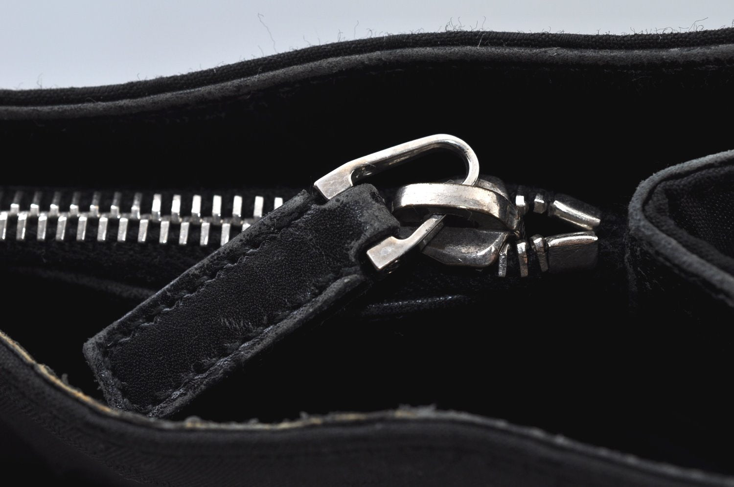 Authentic GUCCI Vintage Shoulder Hand Bag GG Nylon Leather 0021043 Black 6420J