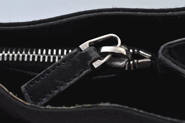 Authentic GUCCI Vintage Shoulder Hand Bag GG Nylon Leather 0021043 Black 6420J