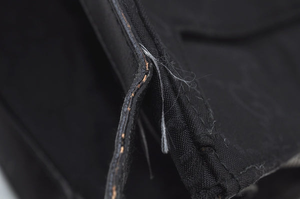 Authentic GUCCI Vintage Shoulder Hand Bag GG Nylon Leather 0021043 Black 6420J