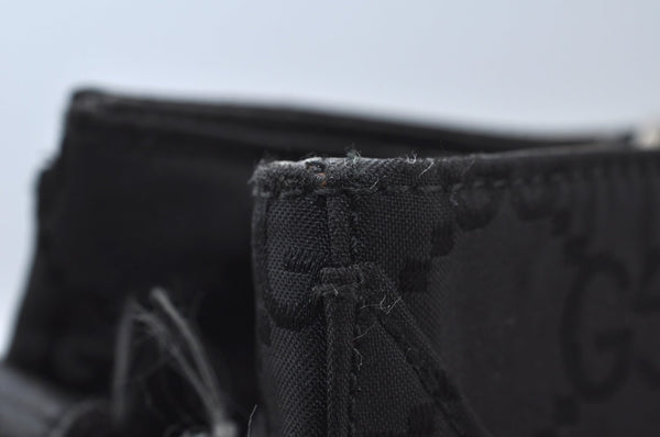 Authentic GUCCI Vintage Shoulder Hand Bag GG Nylon Leather 0021043 Black 6420J