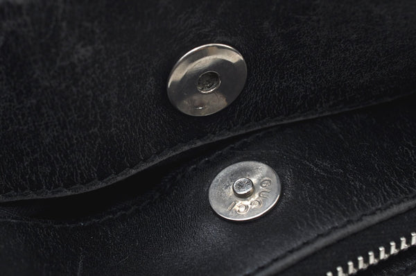 Authentic GUCCI Vintage Shoulder Hand Bag GG Nylon Leather 0021043 Black 6420J