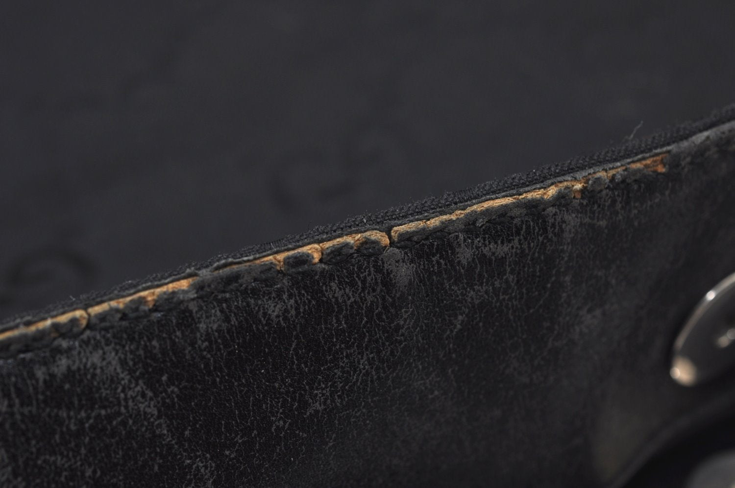 Authentic GUCCI Vintage Shoulder Hand Bag GG Nylon Leather 0021043 Black 6420J