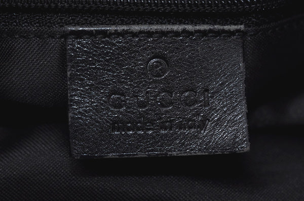Authentic GUCCI Vintage Shoulder Hand Bag GG Nylon Leather 0021043 Black 6420J