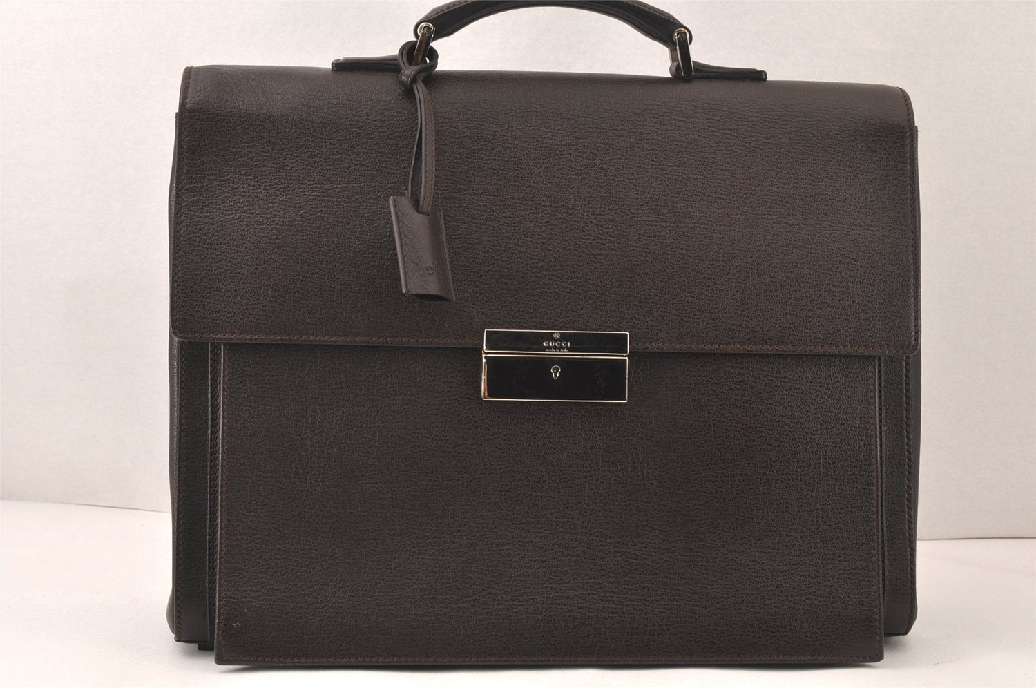 Authentic GUCCI Vintage BriefCase Business Bag Leather Brown 6420K