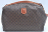 Authentic CELINE Macadam Blason Pattern Clutch Hand Bag PVC Leather Brown 6421J