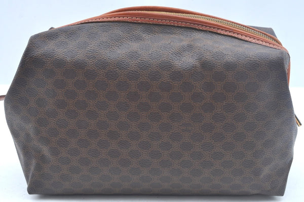 Authentic CELINE Macadam Blason Pattern Clutch Hand Bag PVC Leather Brown 6421J