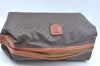 Authentic CELINE Macadam Blason Pattern Clutch Hand Bag PVC Leather Brown 6421J
