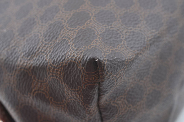 Authentic CELINE Macadam Blason Pattern Clutch Hand Bag PVC Leather Brown 6421J