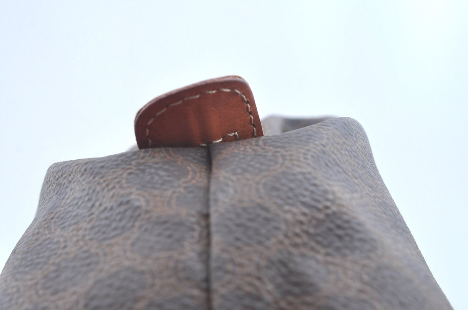 Authentic CELINE Macadam Blason Pattern Clutch Hand Bag PVC Leather Brown 6421J