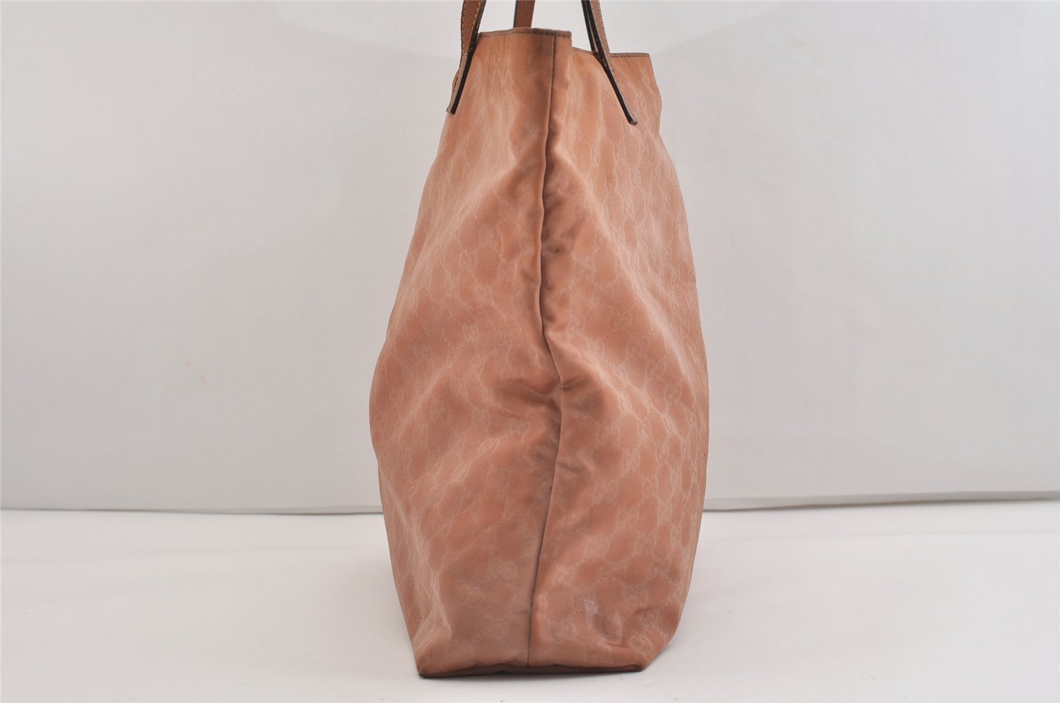 Authentic GUCCI Shoulder Tote Bag GG Nylon Leather 295252 Pink Beige 6422J