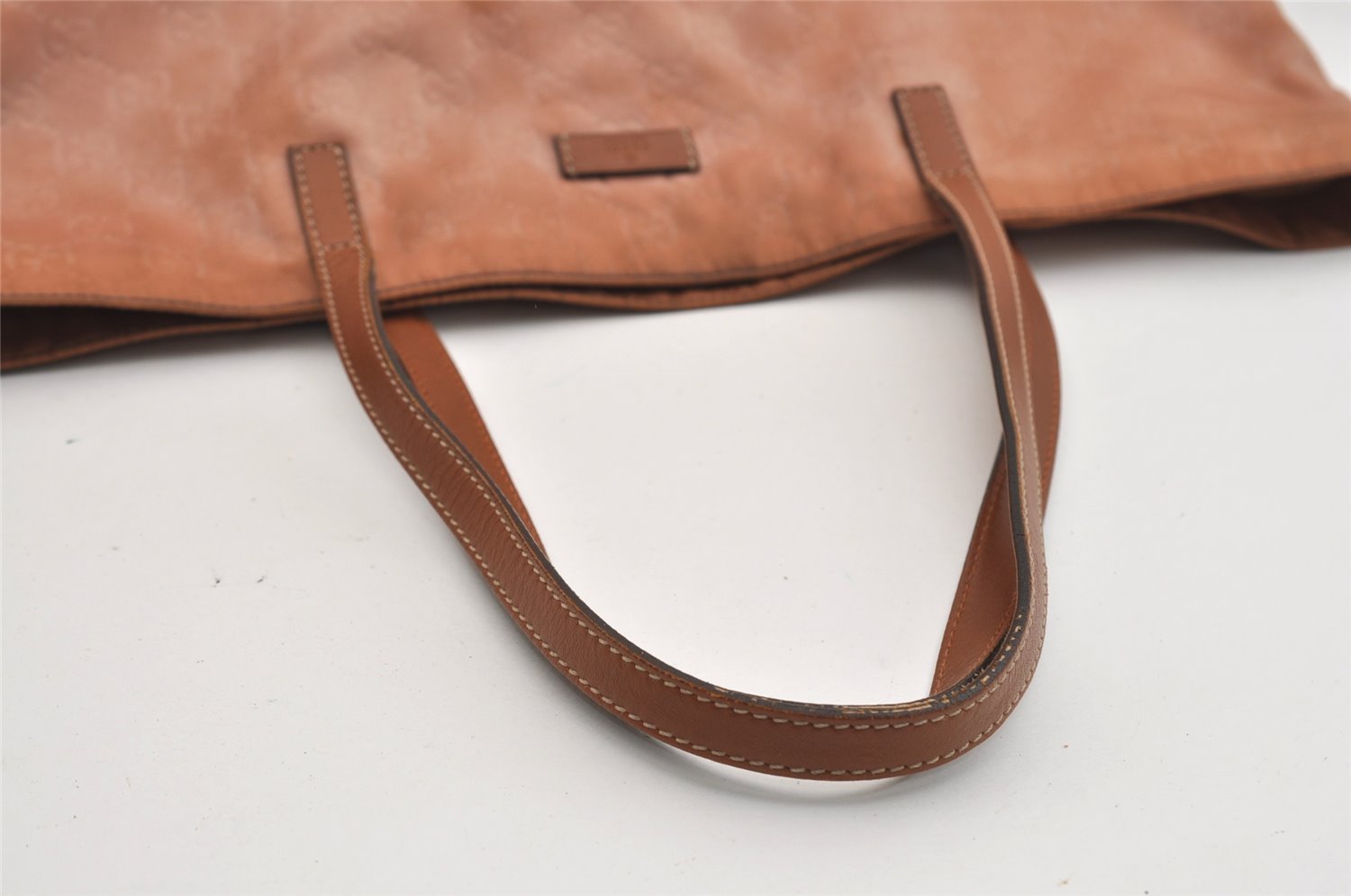 Authentic GUCCI Shoulder Tote Bag GG Nylon Leather 295252 Pink Beige 6422J