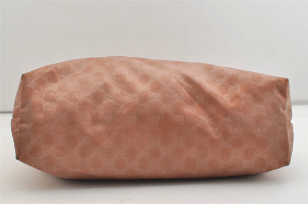 Authentic GUCCI Shoulder Tote Bag GG Nylon Leather 295252 Pink Beige 6422J