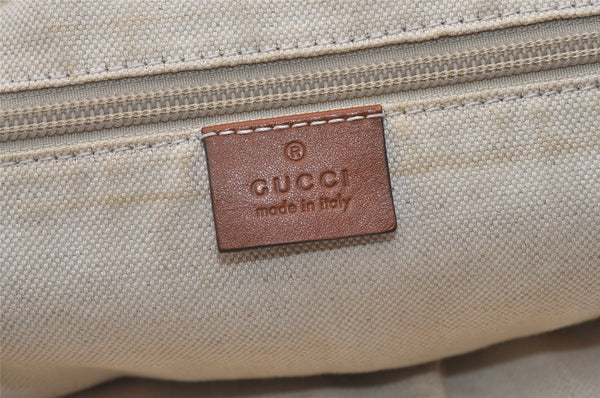 Authentic GUCCI Shoulder Tote Bag GG Nylon Leather 295252 Pink Beige 6422J