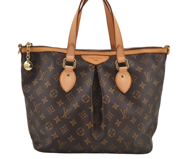 Authentic Louis Vuitton Monogram Palermo PM Shoulder Tote Bag M40145 LV 6424J
