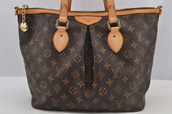 Authentic Louis Vuitton Monogram Palermo PM Shoulder Tote Bag M40145 LV 6424J