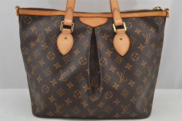 Authentic Louis Vuitton Monogram Palermo PM Shoulder Tote Bag M40145 LV 6424J