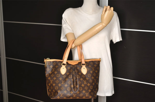 Authentic Louis Vuitton Monogram Palermo PM Shoulder Tote Bag M40145 LV 6424J