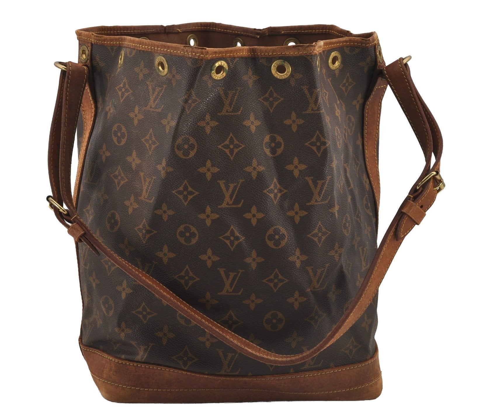 Authentic Louis Vuitton Monogram Noe Shoulder Drawstring Bag M42224 LV 6427J