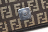 Authentic FENDI Zucchino Shoulder Cross Body Bag Canvas Leather Brown 6427K