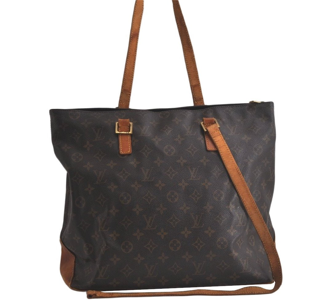 Authentic Louis Vuitton Monogram Cabas Mezzo Shoulder Tote Bag M51151 Junk 6430K