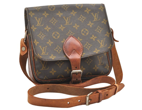 Authentic Louis Vuitton Monogram Cartouchiere MM Shoulder Bag Old Model 6432K