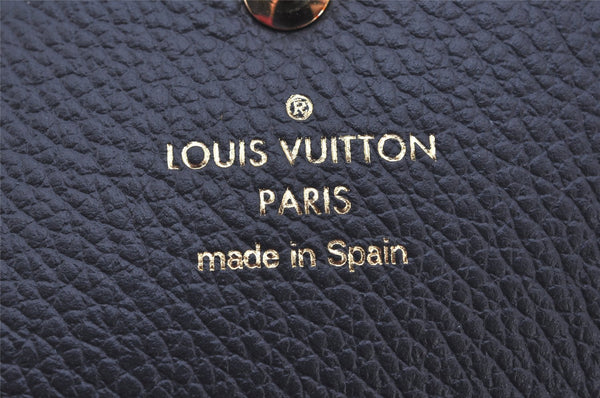 Authentic Louis Vuitton Monogram Empreinte Portefeuille Sarah Wallet Navy 6434K