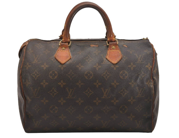 Authentic Louis Vuitton Monogram Speedy 30 Hand Boston Bag M41526 LV Junk 6435J