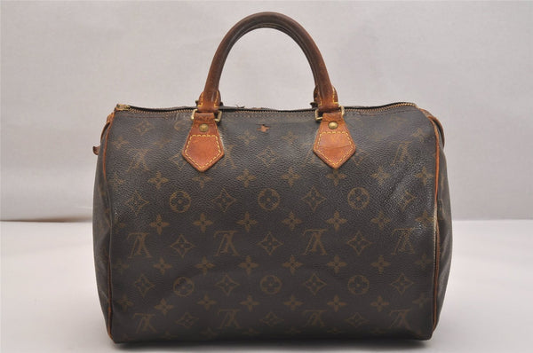 Authentic Louis Vuitton Monogram Speedy 30 Hand Boston Bag M41526 LV Junk 6435J