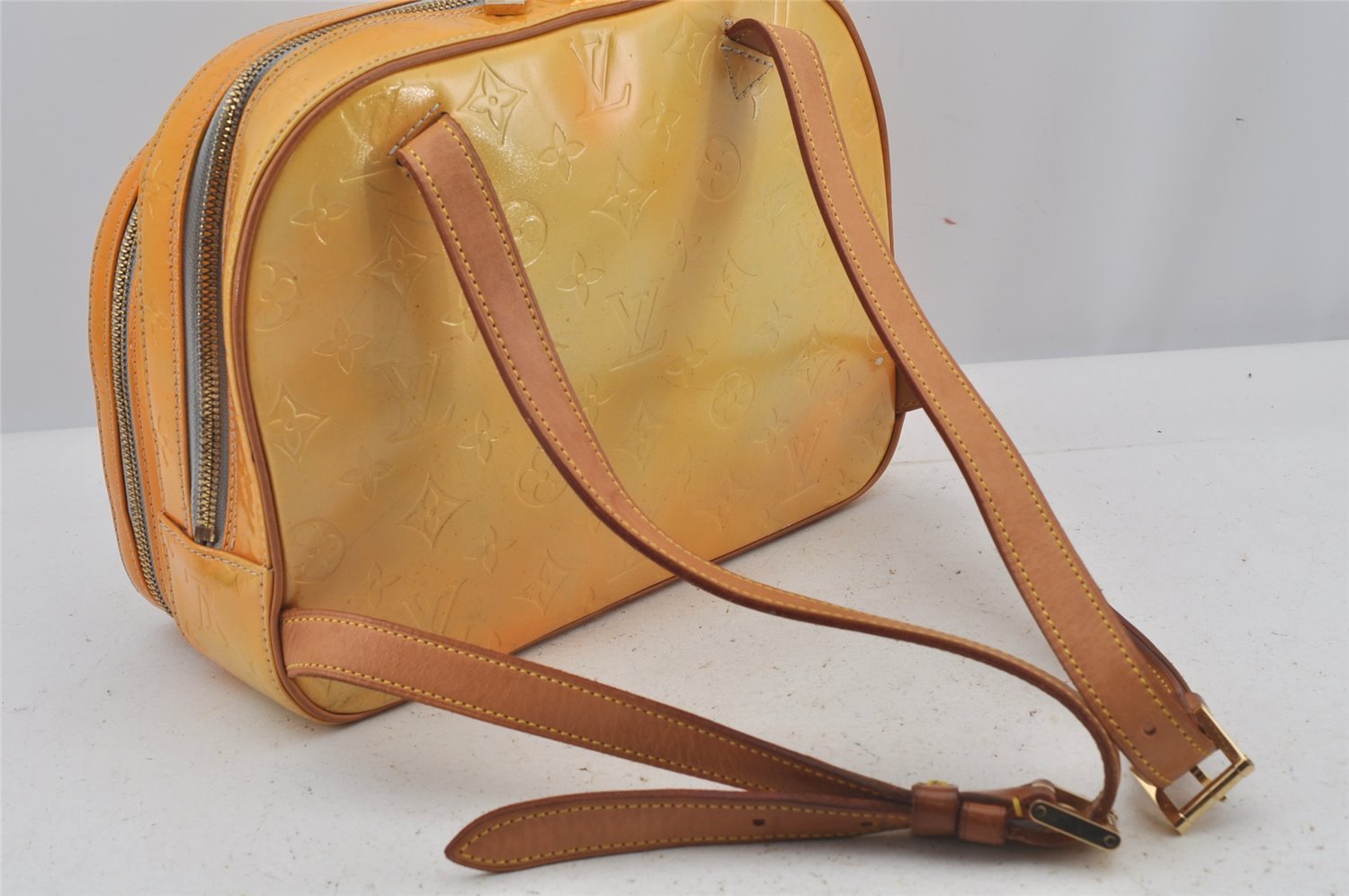 Authentic Louis Vuitton Vernis Murray Backpack Yellow M91038 LV 6437J