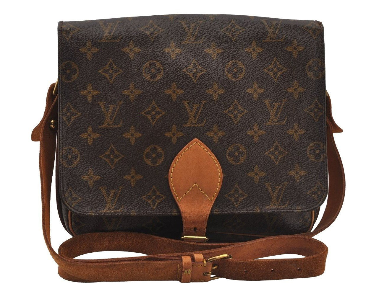 Authentic Louis Vuitton Monogram Cartouchiere GM M51252 Shoulder Cross Bag 6438J