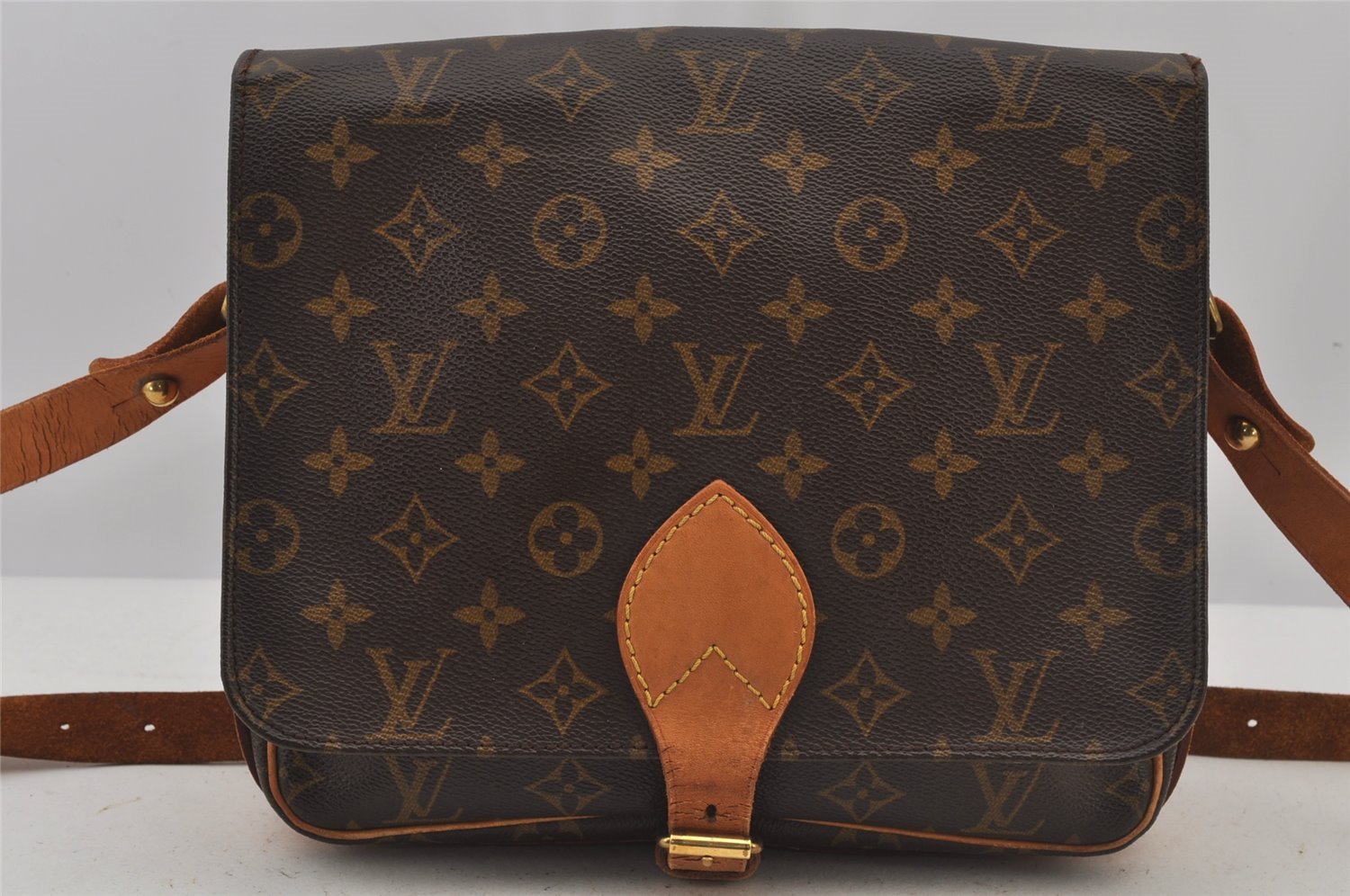 Authentic Louis Vuitton Monogram Cartouchiere GM M51252 Shoulder Cross Bag 6438J