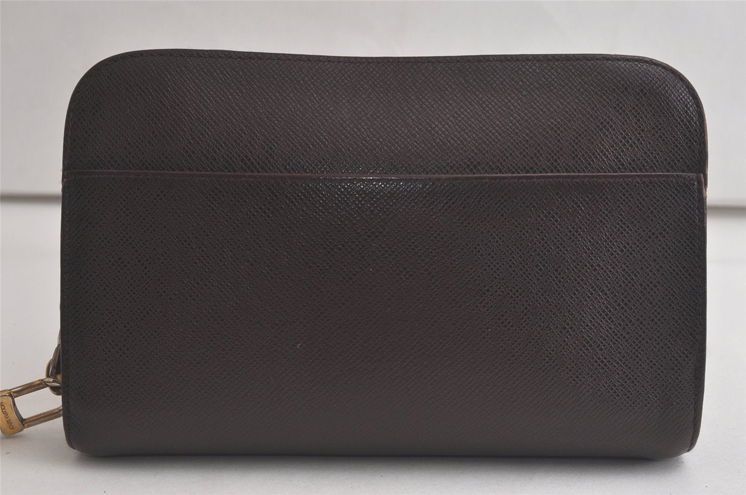 Authentic Louis Vuitton Taiga Baikal Clutch Bag Brown M30188 LV 6439K