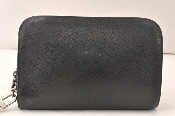 Authentic Louis Vuitton Taiga Baikal Clutch Bag Black M30182 LV 6440K