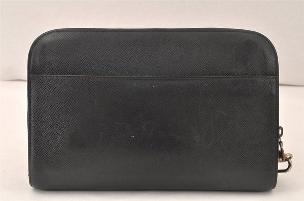 Authentic Louis Vuitton Taiga Baikal Clutch Bag Black M30182 LV 6440K