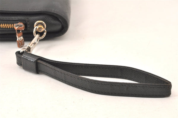 Authentic Louis Vuitton Taiga Baikal Clutch Bag Black M30182 LV 6440K