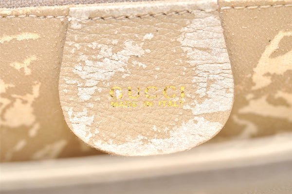Authentic GUCCI Vintage Shoulder Bag Pursse Leather Beige Junk 6441I