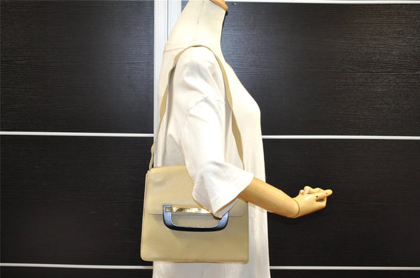 Authentic GUCCI Vintage Shoulder Bag Pursse Leather Beige Junk 6441I