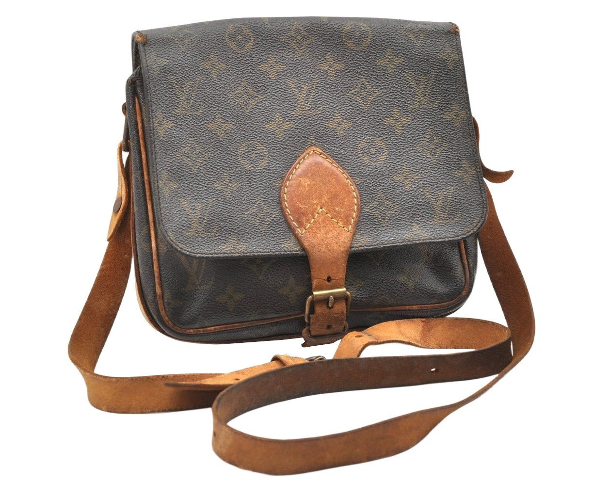 Authentic Louis Vuitton Monogram Cartouchiere MM M51253 Shoulder Cross Bag 6441K