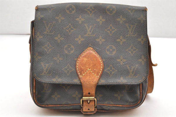 Authentic Louis Vuitton Monogram Cartouchiere MM M51253 Shoulder Cross Bag 6441K