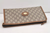 Authentic GUCCI Vintage GG Plus Clutch Hand Bag Purse PVC Leather Brown 6442J