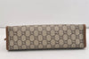 Authentic GUCCI Vintage GG Plus Clutch Hand Bag Purse PVC Leather Brown 6442J