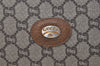 Authentic GUCCI Vintage GG Plus Clutch Hand Bag Purse PVC Leather Brown 6442J