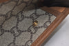Authentic GUCCI Vintage GG Plus Clutch Hand Bag Purse PVC Leather Brown 6442J