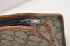 Authentic GUCCI Vintage GG Plus Clutch Hand Bag Purse PVC Leather Brown 6442J