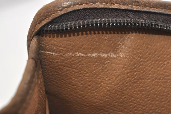 Authentic GUCCI Vintage GG Plus Clutch Hand Bag Purse PVC Leather Brown 6442J